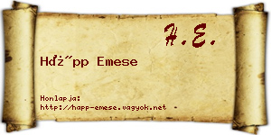 Hápp Emese névjegykártya